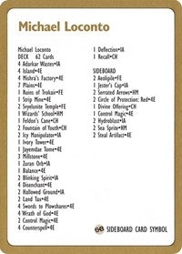 1996 Michael Loconto Decklist Card [World Championship Decks] | Gamer Loot