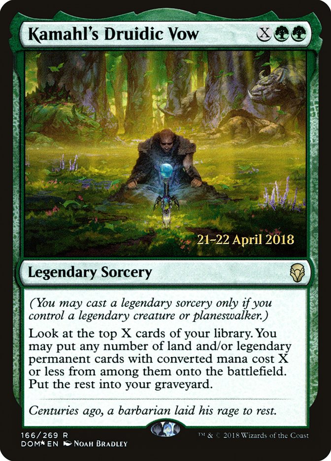 Kamahl's Druidic Vow  [Dominaria Prerelease Promos] | Gamer Loot