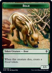 Boar // Food (15) Double-sided Token [Throne of Eldraine Tokens] | Gamer Loot