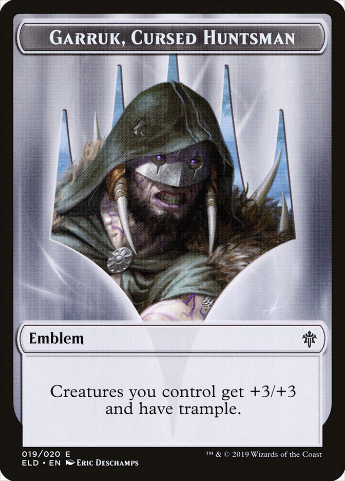 Garruk, Cursed Huntsman Emblem [Throne of Eldraine Tokens] | Gamer Loot