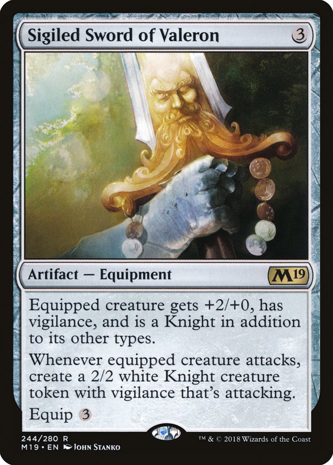 Sigiled Sword of Valeron [Core Set 2019] | Gamer Loot