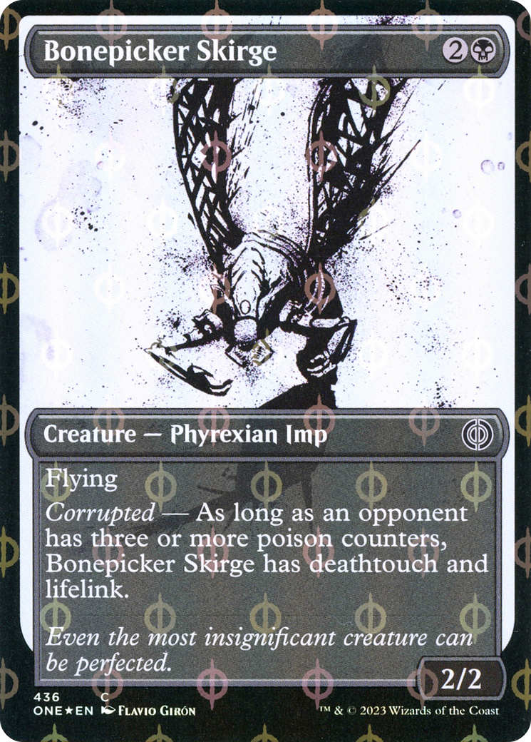 Bonepicker Skirge (Showcase Ichor Step-and-Compleat Foil) [Phyrexia: All Will Be One] | Gamer Loot