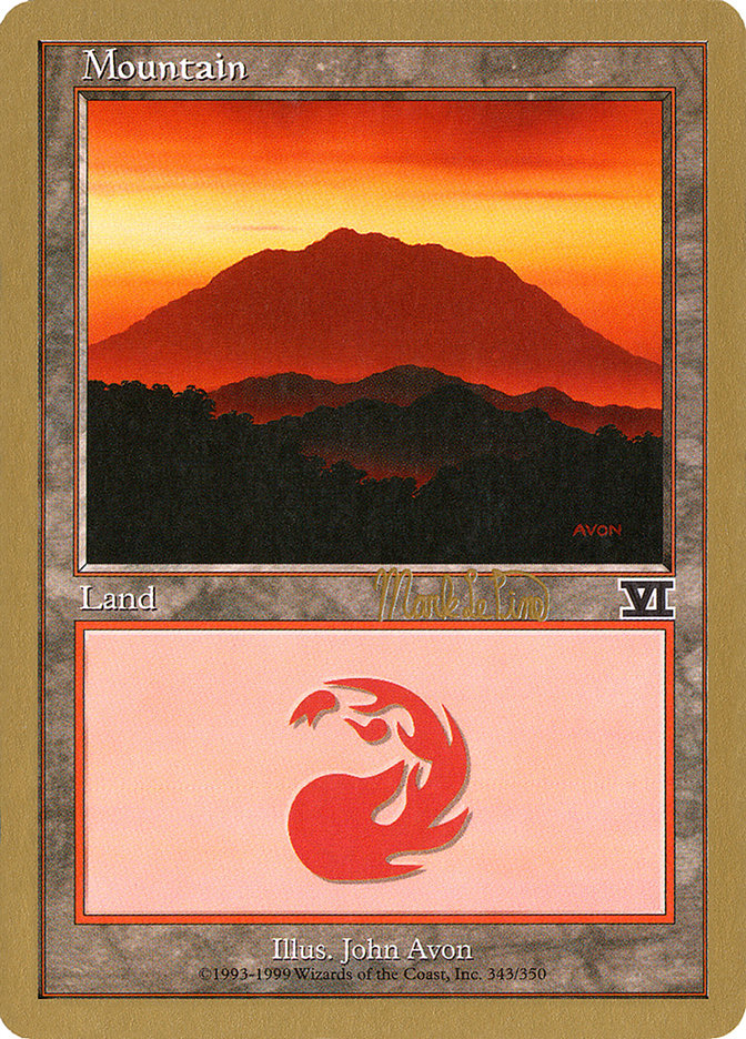 Mountain (mlp346a) (Mark Le Pine) [World Championship Decks 1999] | Gamer Loot