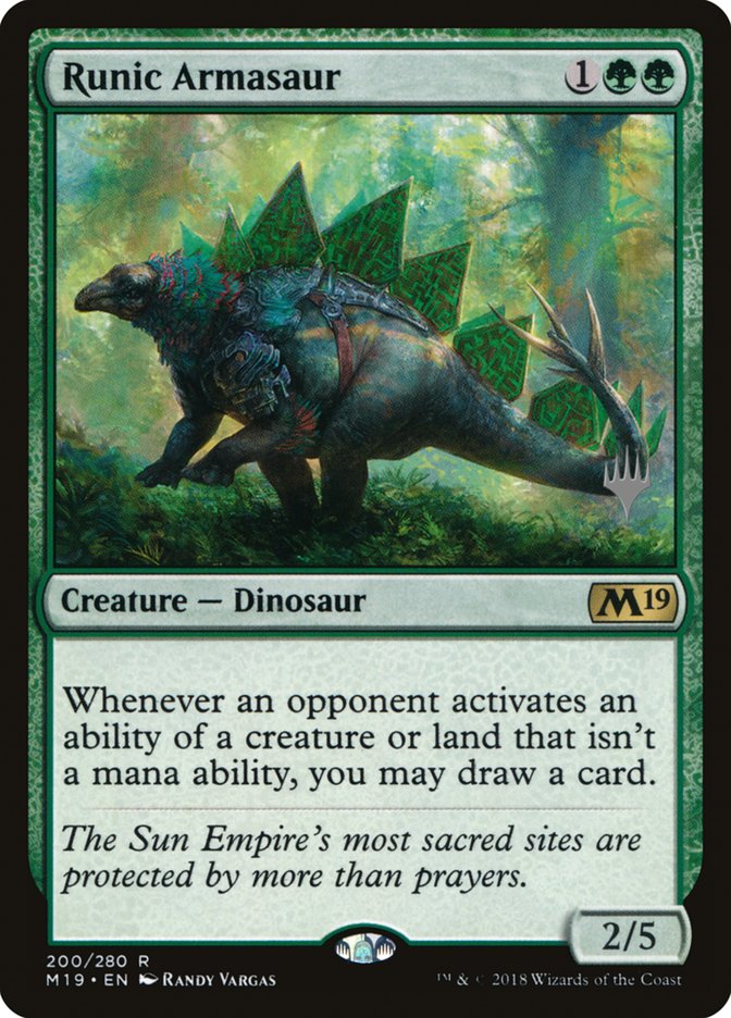 Runic Armasaur (Promo Pack) [Core Set 2019 Promos] | Gamer Loot