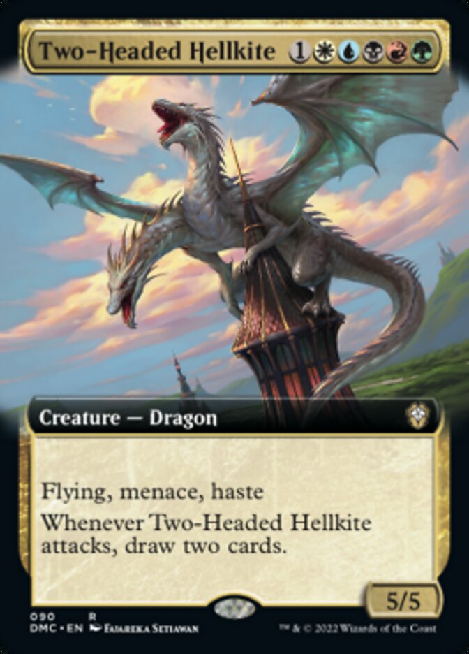 Two-Headed Hellkite (Extended Art) [Dominaria United Commander] | Gamer Loot