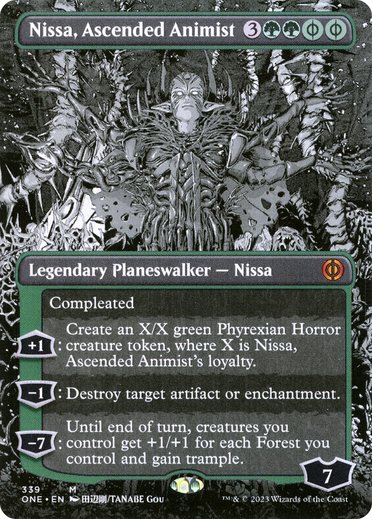 Nissa, Ascended Animist (Borderless Manga) [Phyrexia: All Will Be One] | Gamer Loot