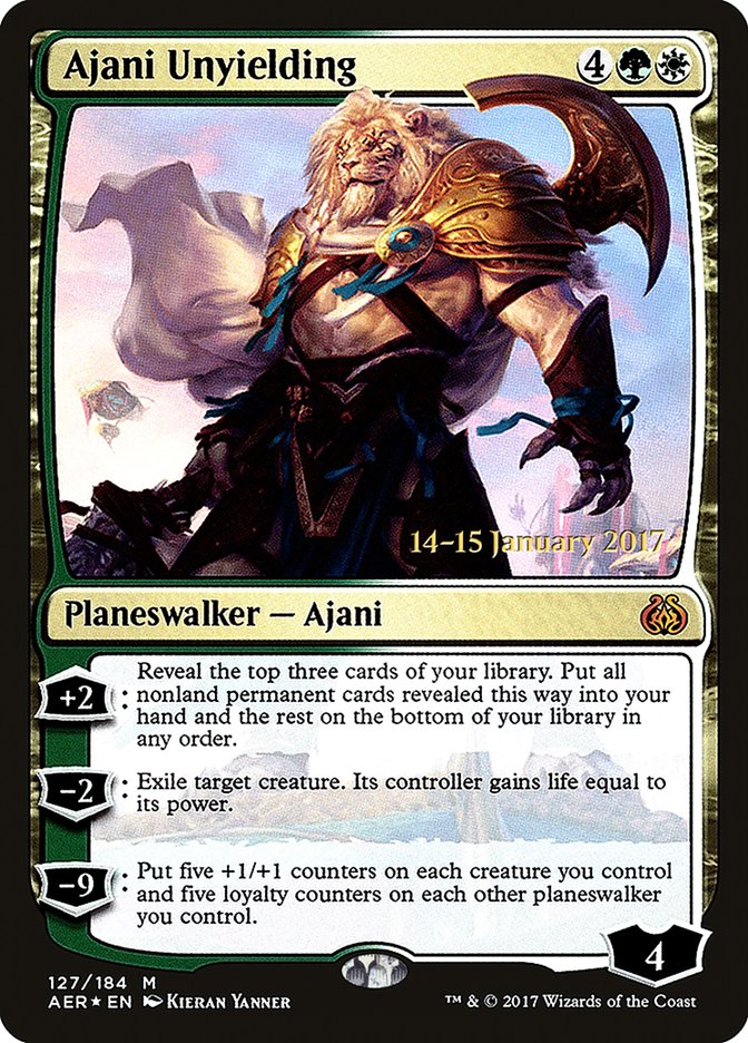 Ajani Unyielding  [Aether Revolt Prerelease Promos] | Gamer Loot