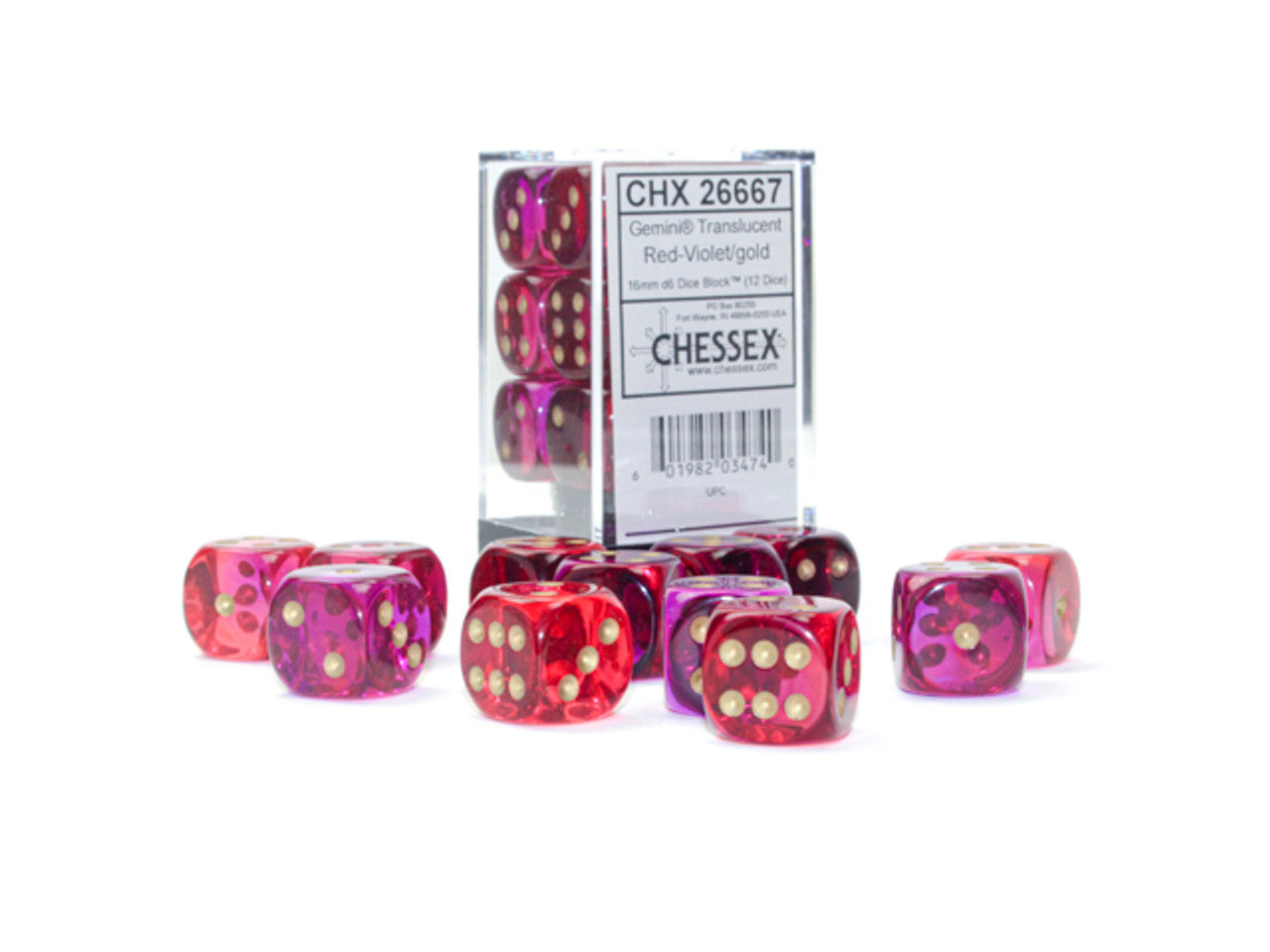 Chessex: D6 Translucent Dice Set - 16mm | Gamer Loot