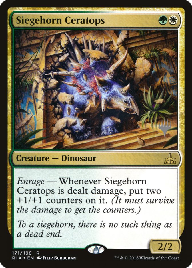 Siegehorn Ceratops (Promo Pack) [Rivals of Ixalan Promos] | Gamer Loot