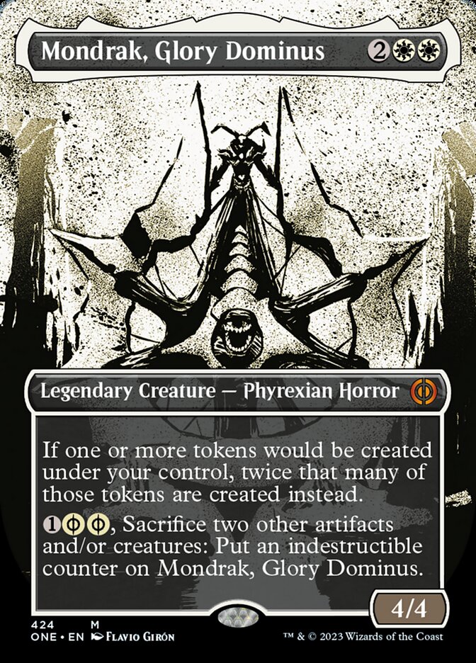 Mondrak, Glory Dominus (Borderless Ichor Step-and-Compleat Foil) [Phyrexia: All Will Be One] | Gamer Loot