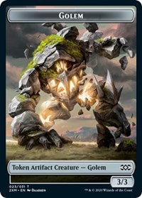 Golem // Elf Warrior Double-sided Token [Double Masters Tokens] | Gamer Loot