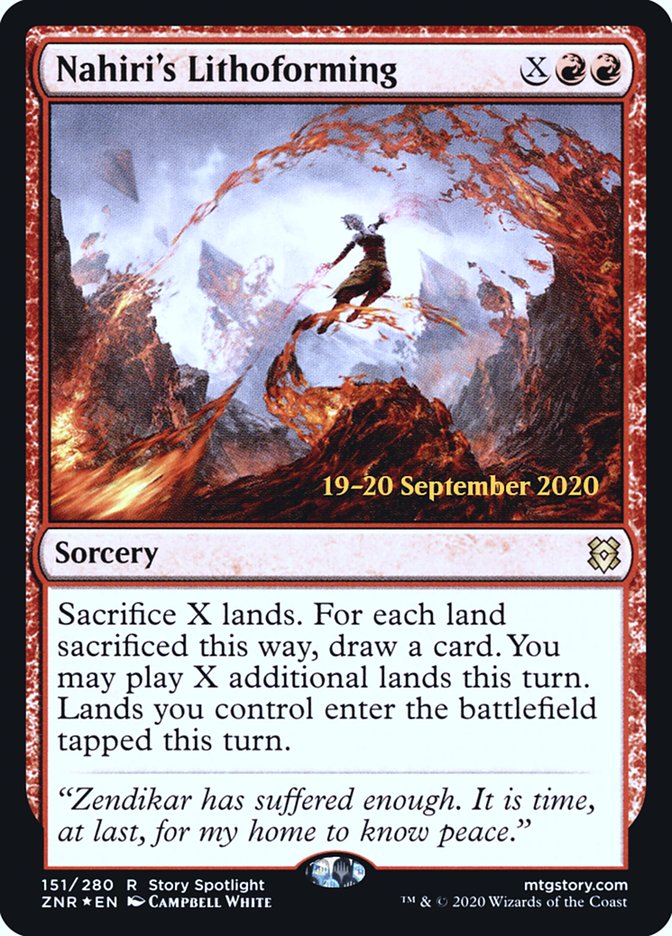 Nahiri's Lithoforming [Zendikar Rising Prerelease Promos] | Gamer Loot