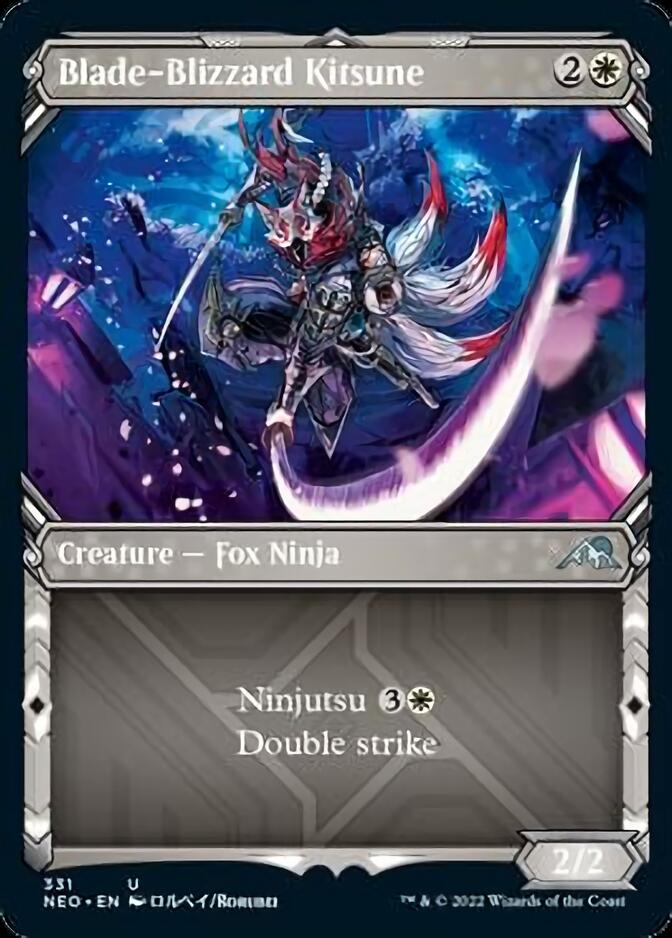 Blade-Blizzard Kitsune (Showcase Ninja) [Kamigawa: Neon Dynasty] | Gamer Loot