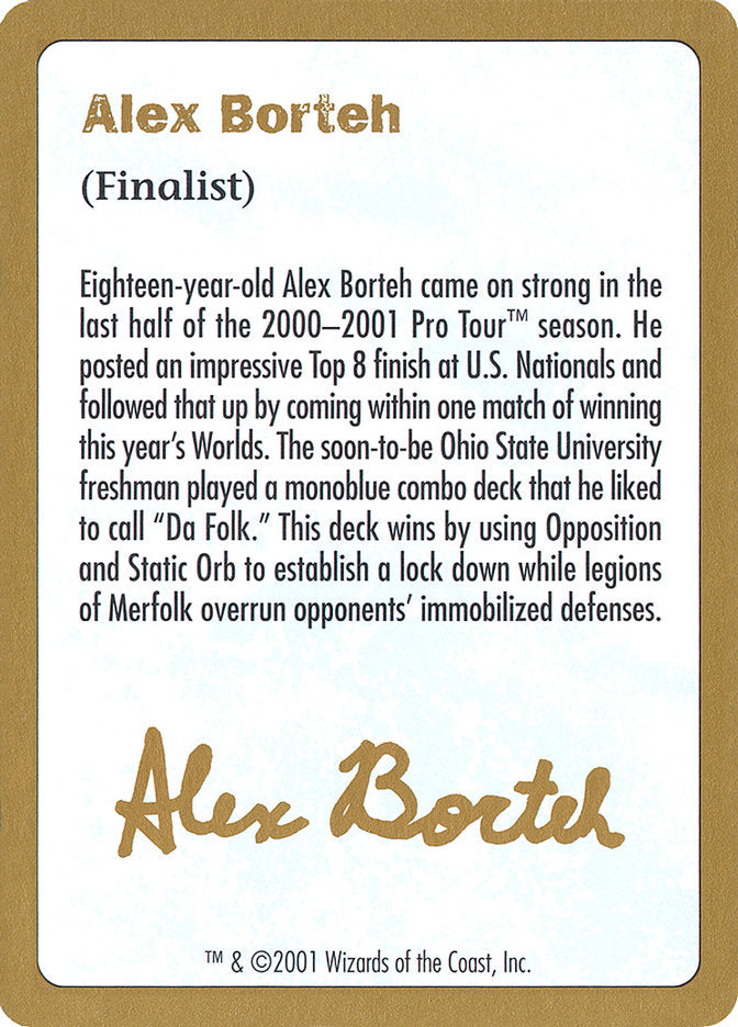 Alex Borteh Bio [World Championship Decks 2001] | Gamer Loot