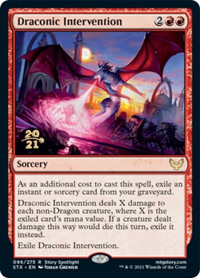 Draconic Intervention [Strixhaven: School of Mages Prerelease Promos] | Gamer Loot