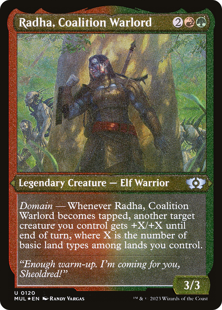 Radha, Coalition Warlord (Foil Etched) [Multiverse Legends] | Gamer Loot