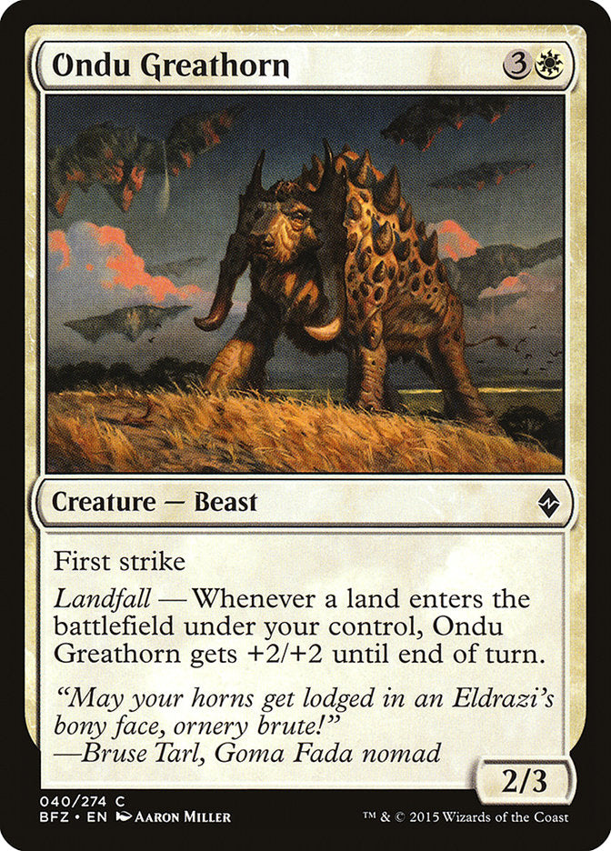 Ondu Greathorn [Battle for Zendikar] | Gamer Loot