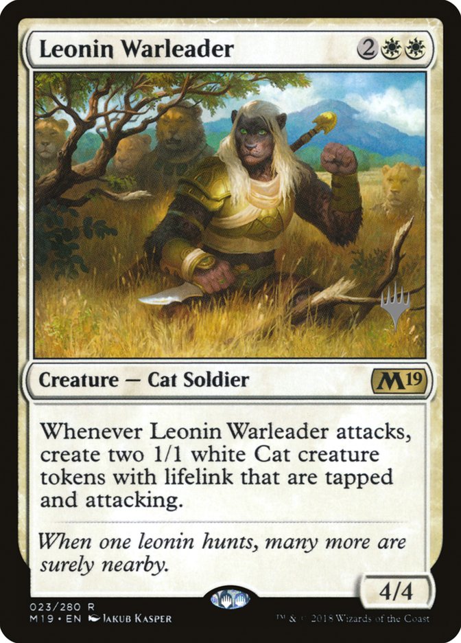 Leonin Warleader (Promo Pack) [Core Set 2019 Promos] | Gamer Loot