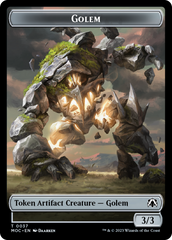 Golem // Blood Double-Sided Token [March of the Machine Commander Tokens] | Gamer Loot