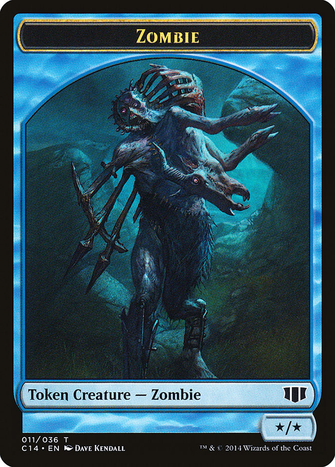 Teferi, Temporal Archmage Emblem // Zombie (011/036) Double-sided Token [Commander 2014 Tokens] | Gamer Loot