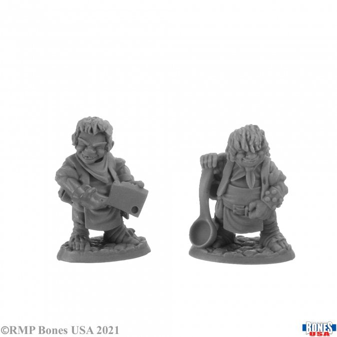 Reaper Bones Miniatures: Chop and Grubb, Halfling Cooks | Gamer Loot