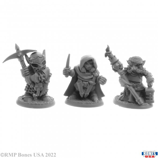 Reaper Bones Miniatures: Deep Gnome Adventurers (3) | Gamer Loot