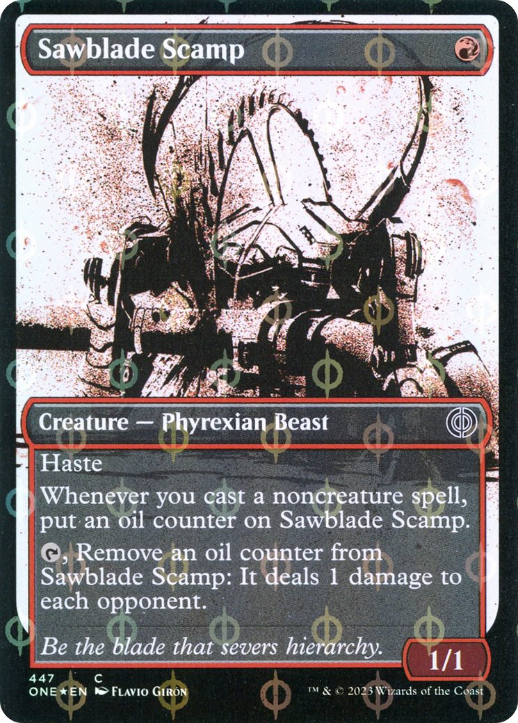 Sawblade Scamp (Showcase Ichor Step-and-Compleat Foil) [Phyrexia: All Will Be One] | Gamer Loot