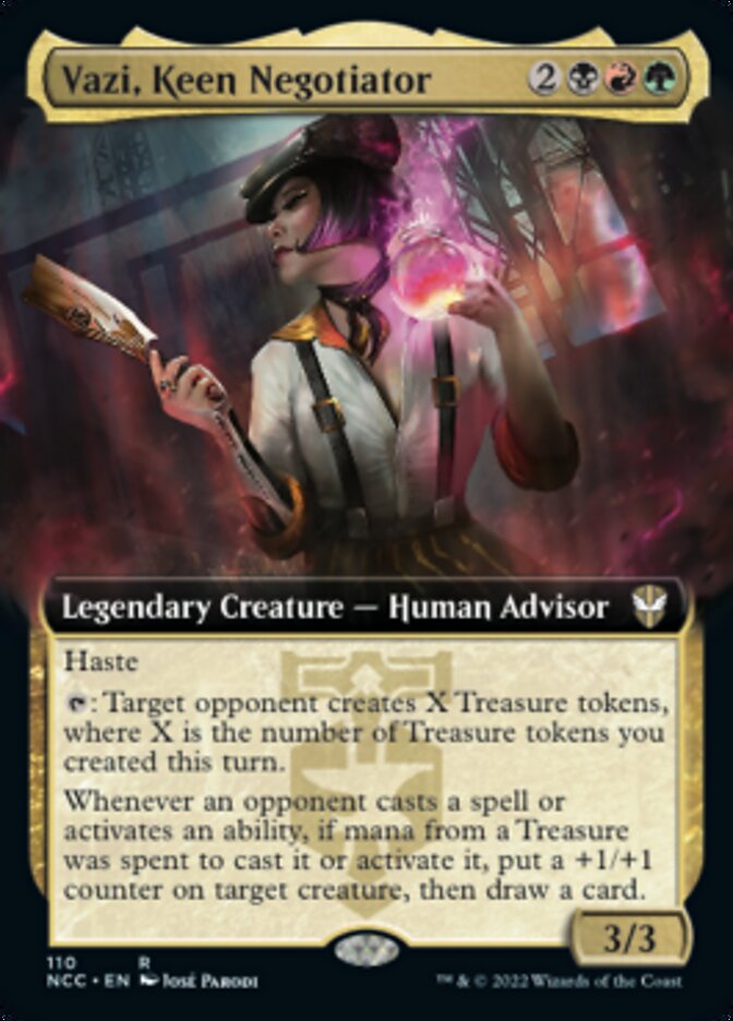 Vazi, Keen Negotiator (Extended Art) [Streets of New Capenna Commander] | Gamer Loot