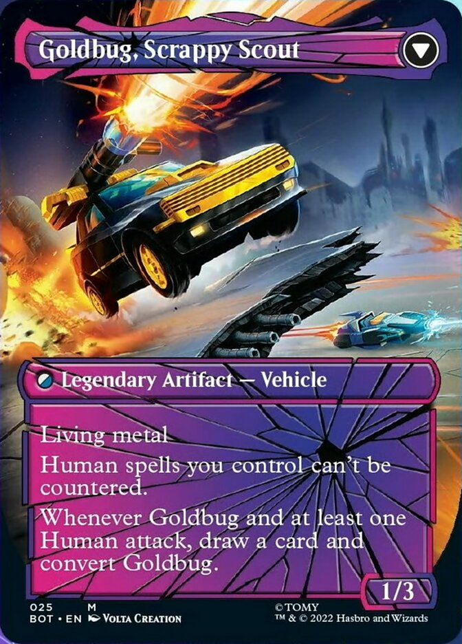 Goldbug, Humanity's Ally // Goldbug, Scrappy Scout (Shattered Glass) [Universes Beyond: Transformers] | Gamer Loot