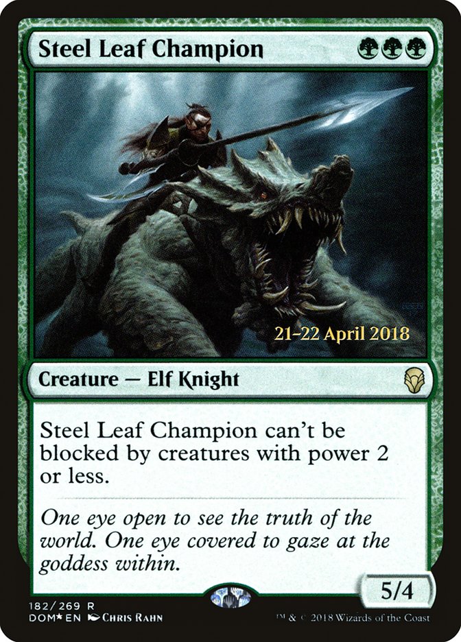 Steel Leaf Champion  [Dominaria Prerelease Promos] | Gamer Loot