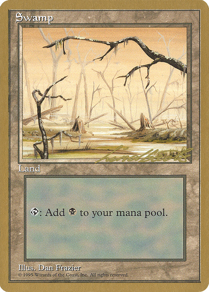 Swamp (ll370) (Leon Lindback) [Pro Tour Collector Set] | Gamer Loot