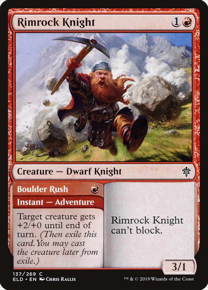 Rimrock Knight // Boulder Rush [Throne of Eldraine] | Gamer Loot