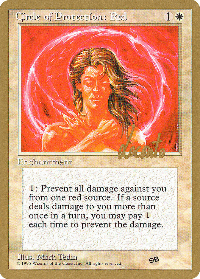 Circle of Protection: Red (Michael Loconto) (SB) (4ED) [Pro Tour Collector Set] | Gamer Loot