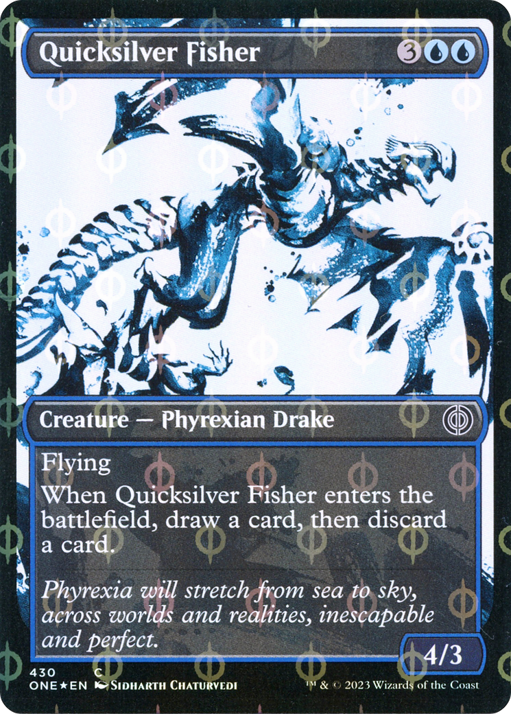 Quicksilver Fisher (Showcase Ichor Step-and-Compleat Foil) [Phyrexia: All Will Be One] | Gamer Loot