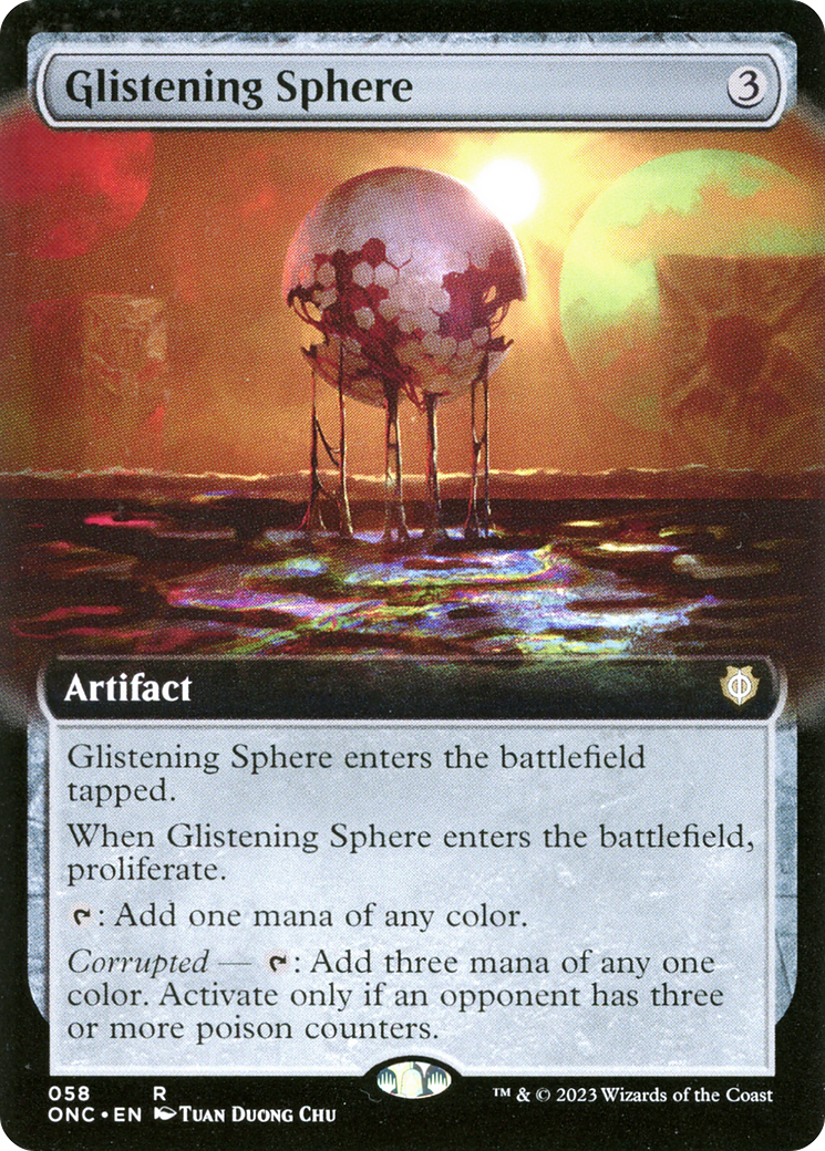 Glistening Sphere (Extended Art) [Phyrexia: All Will Be One Commander] | Gamer Loot
