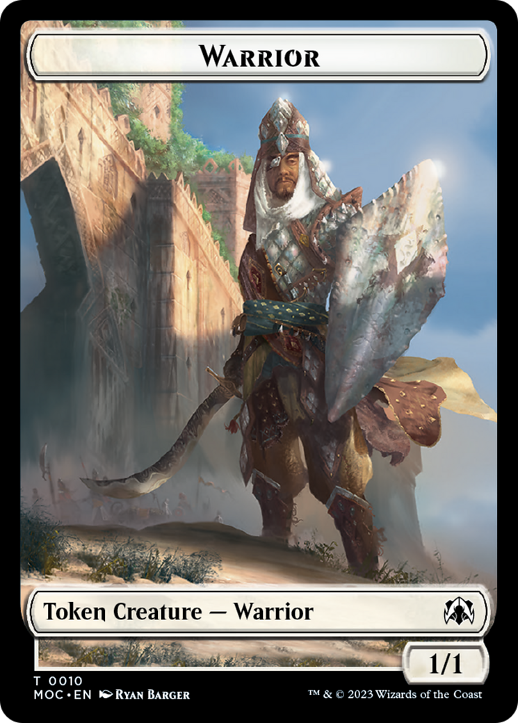 Warrior // Elspeth, Sun's Champion Emblem Double-Sided Token [March of the Machine Commander Tokens] | Gamer Loot