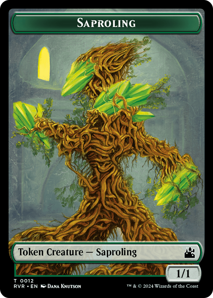 Saproling // Dragon Double-Sided Token [Ravnica Remastered Tokens] | Gamer Loot