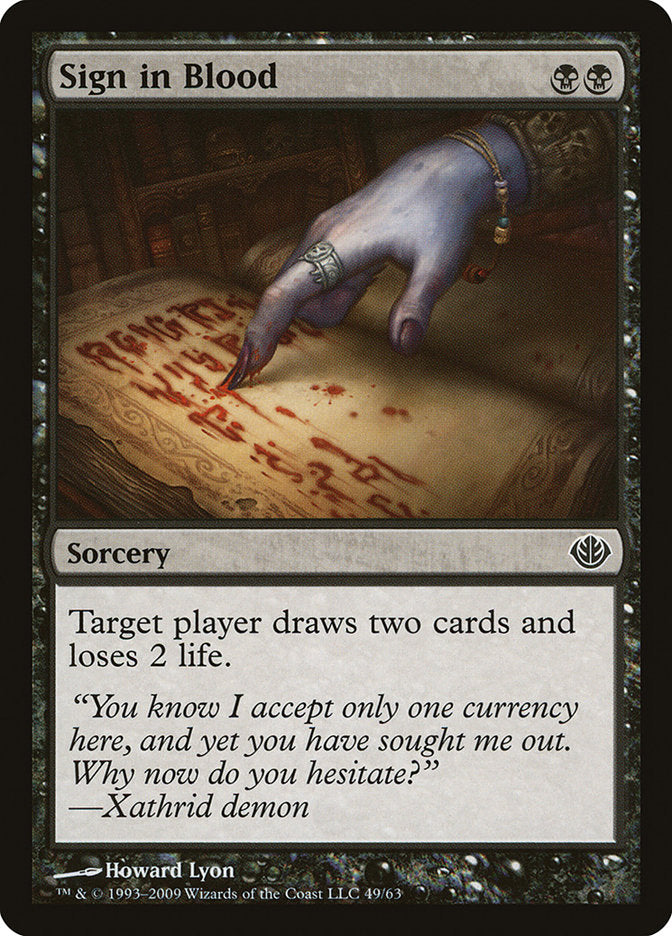 Sign in Blood [Duel Decks: Garruk vs. Liliana] | Gamer Loot