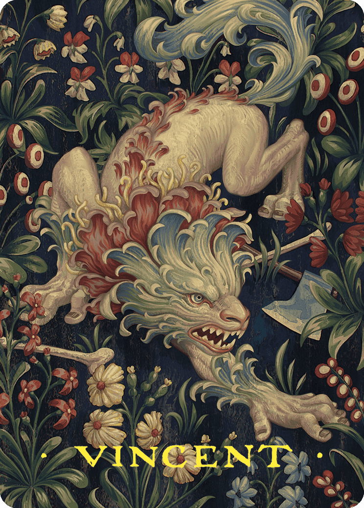 Beast Token Art Card (Gold-Stamped Signature) [Wilds of Eldraine Art Series] | Gamer Loot