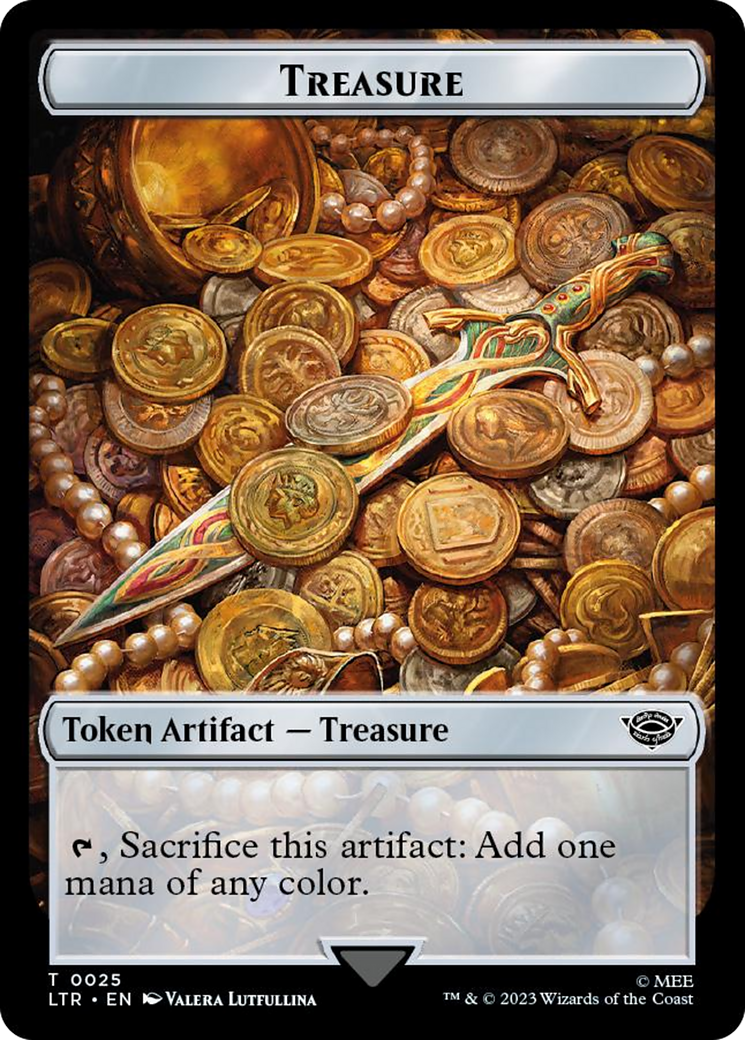 Treasure // Food (0023) Double-Sided Token (Surge Foil) [The Lord of the Rings: Tales of Middle-Earth Tokens] | Gamer Loot