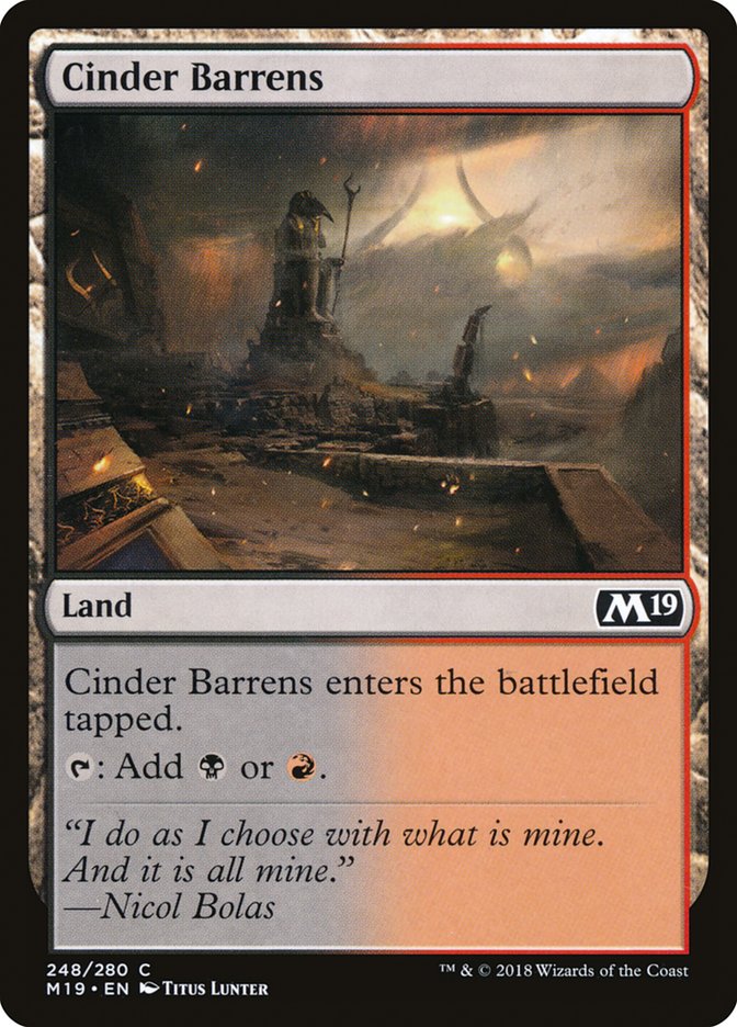 Cinder Barrens [Core Set 2019] | Gamer Loot