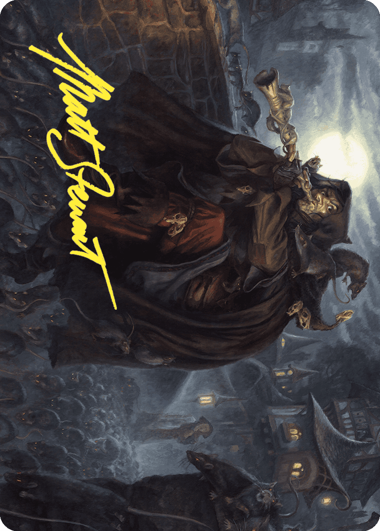 Totentanz, Swarm Piper Art Card (Gold-Stamped Signature) [Wilds of Eldraine Art Series] | Gamer Loot