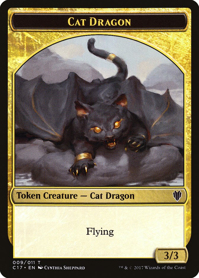 Cat Dragon // Dragon (007) Double-sided Token [Commander 2017 Tokens] | Gamer Loot