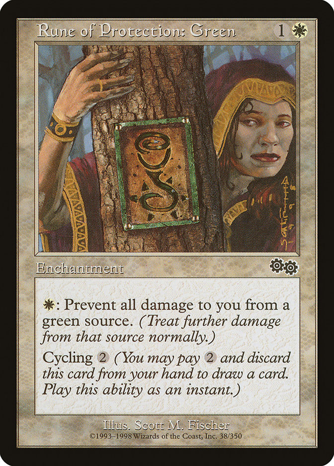 Rune of Protection: Green [Urza's Saga] | Gamer Loot