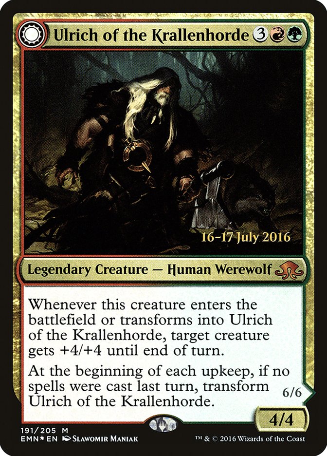 Ulrich of the Krallenhorde // Ulrich, Uncontested Alpha  [Eldritch Moon Prerelease Promos] | Gamer Loot