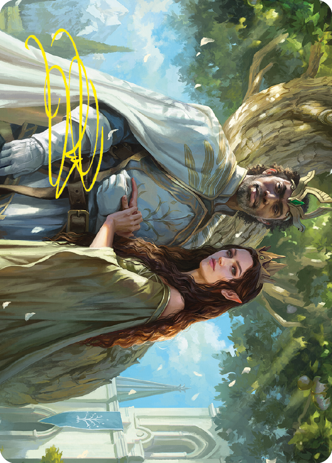 Aragorn and Arwen, Wed Art Card (Gold-Stamped Signature) [The Lord of the Rings: Tales of Middle-earth Art Series] | Gamer Loot