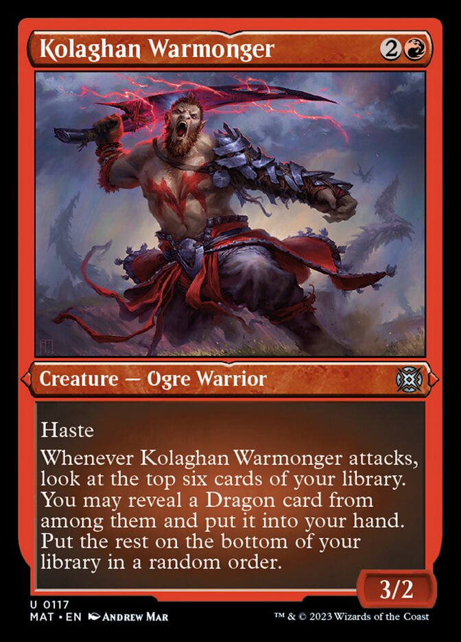 Kolaghan Warmonger (Foil Etched) [March of the Machine: The Aftermath] | Gamer Loot