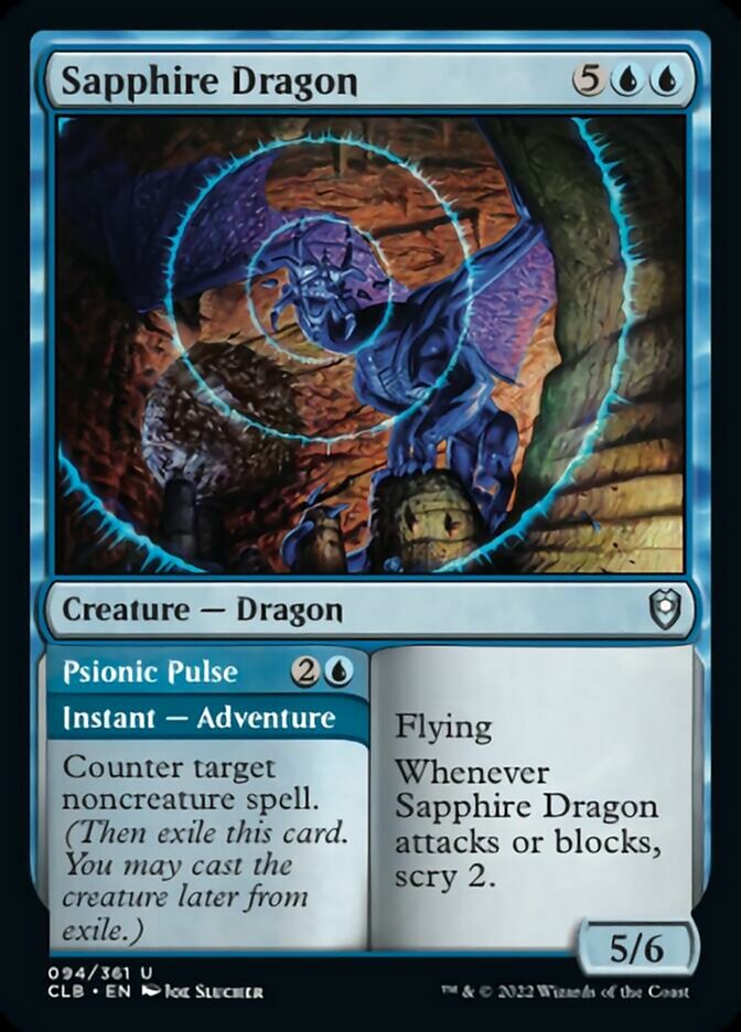 Sapphire Dragon // Psionic Pulse [Commander Legends: Battle for Baldur's Gate] | Gamer Loot