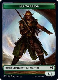 Elf Warrior // Icy Manalith Double-sided Token [Kaldheim Tokens] | Gamer Loot