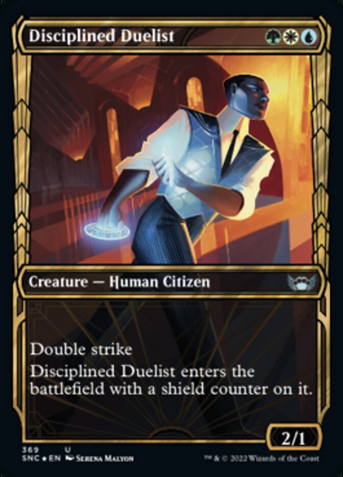 Disciplined Duelist (Showcase Golden Age Gilded Foil) [Streets of New Capenna] | Gamer Loot